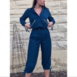 Vintage blue corduroy pant and jacket set